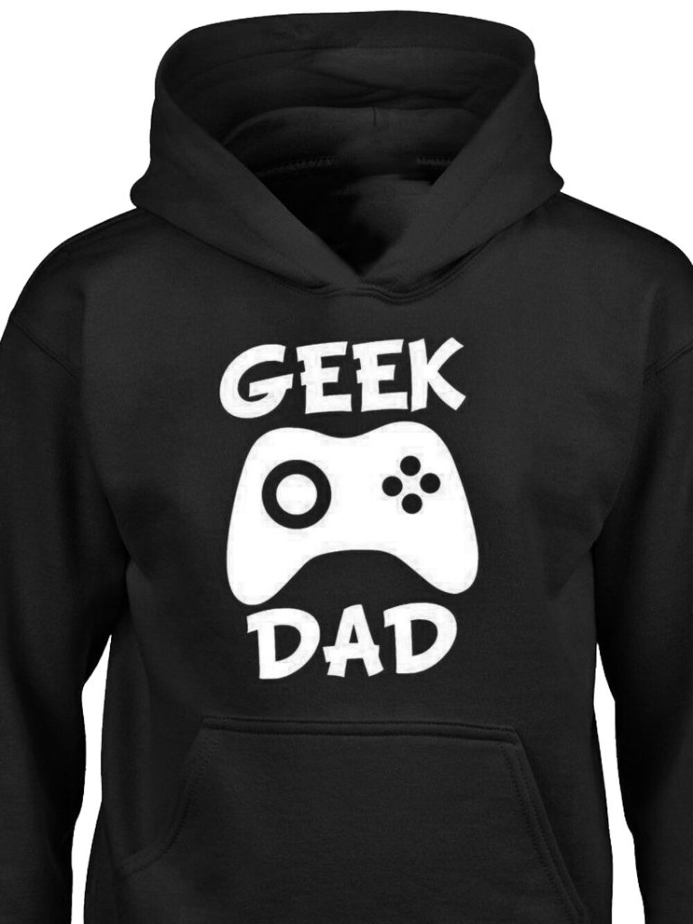 New Geek Dad Gamer Black Hoodie Fleece Sweatshirt